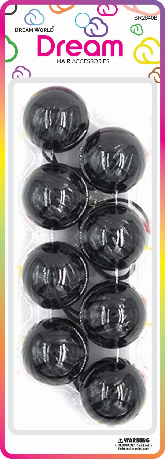 DREAM Ponytail holders 40MM 4PC BLACK.-Br2640B