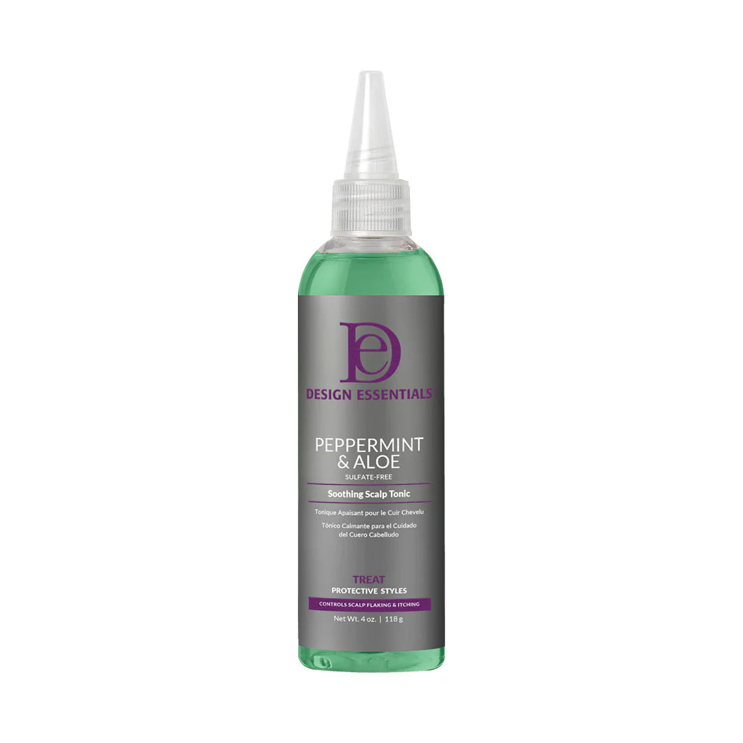 Design Essentials peppermint & aloe soothing scalp care tonic. 4oz