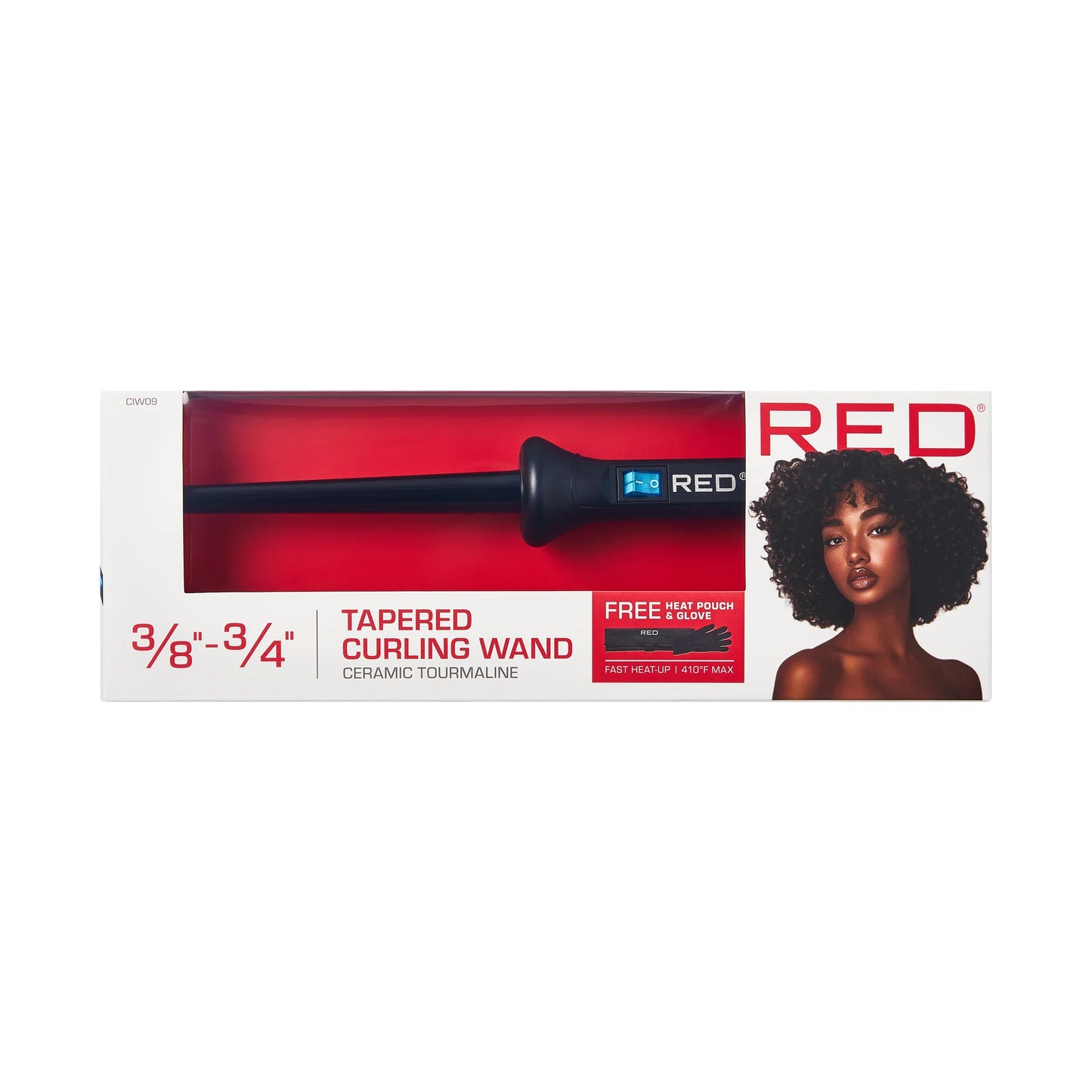 Red by kiss curling wand. 3/4” to 3/8” CIW09