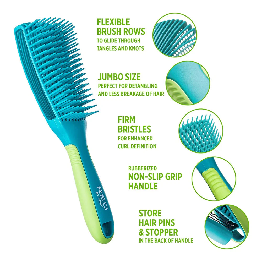 Red by Kiss glide & define detangling brush. Super jumbo. HH59