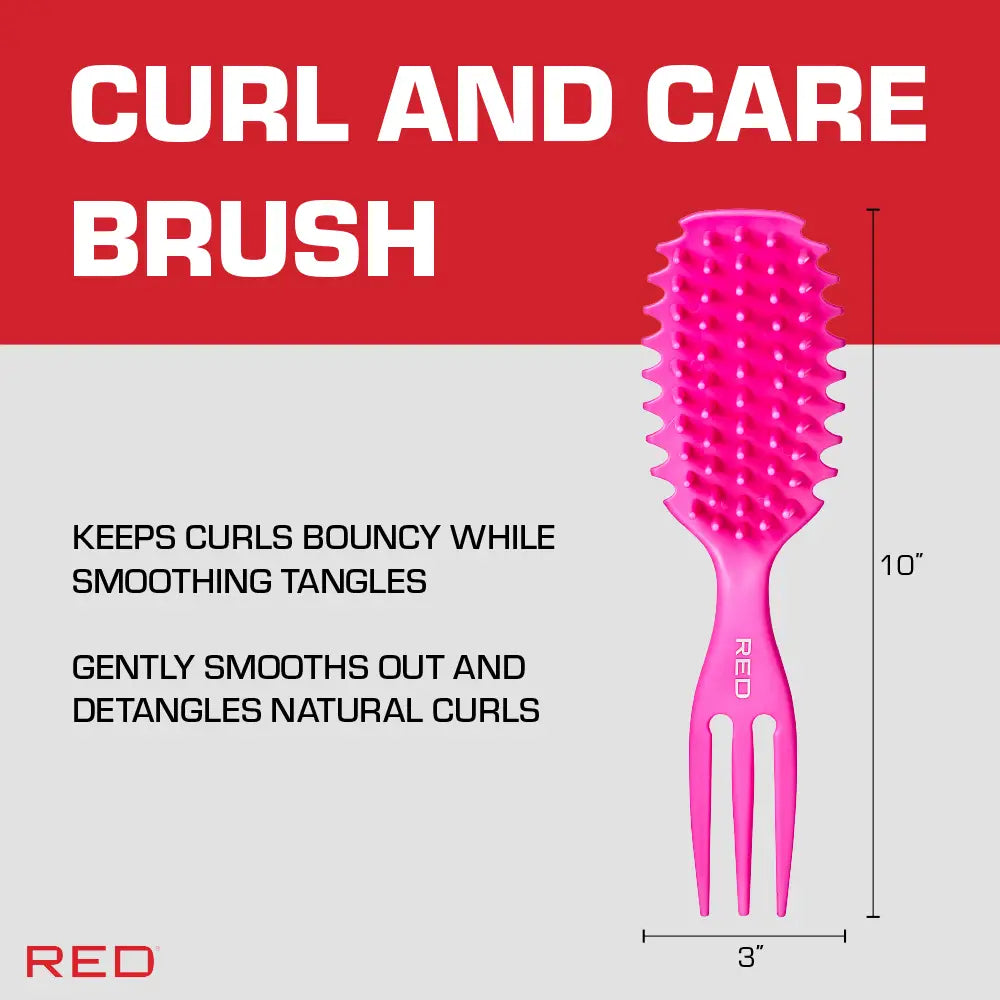 Red by Kiss curl & care detangle brush. Pink. HH273