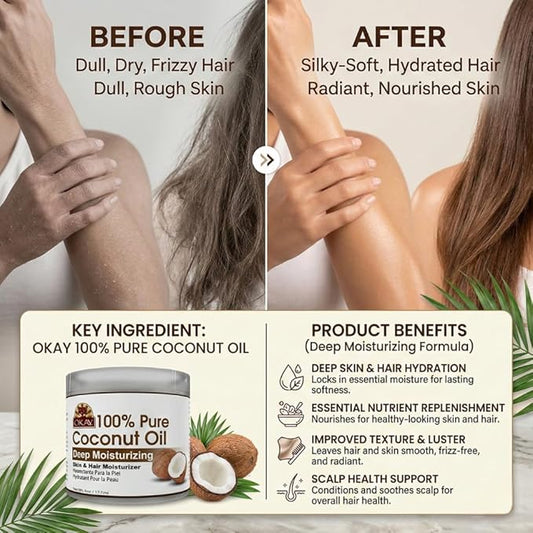 OKAY all natural coconut oil. Jar 6oz