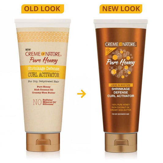 Creme of nature pure honey shrinkage defense curl activator. 10.5oz