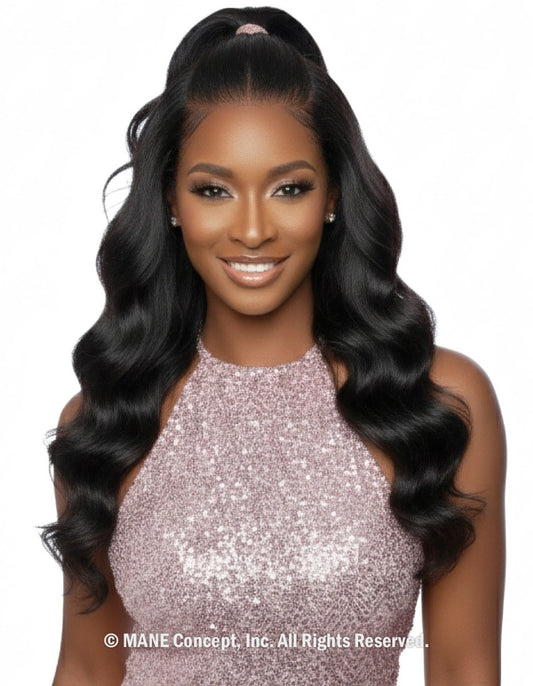 Mane Concept Pristine Rose Diamond virgin remy hair. Body wave