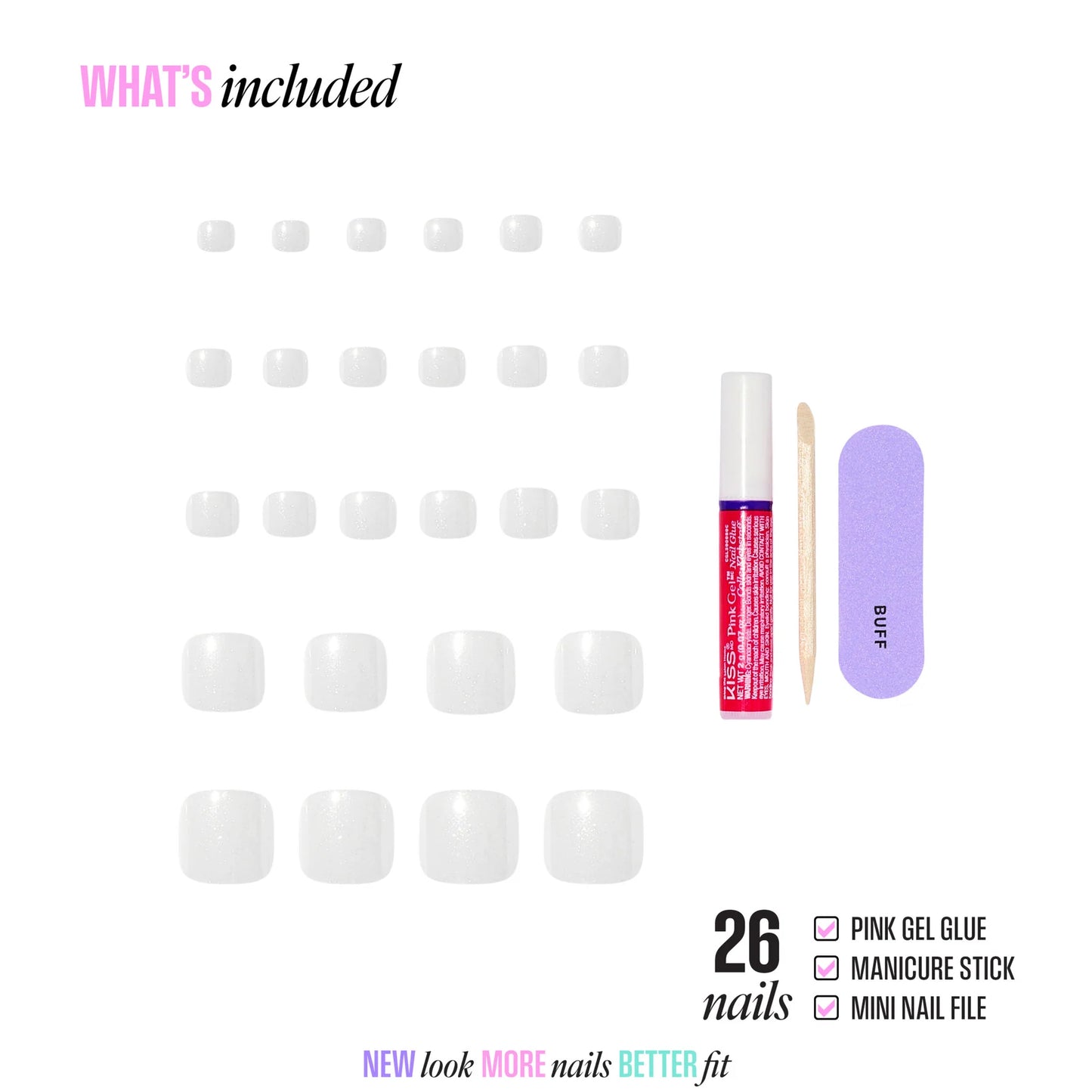 Kiss Glam embellished toe nails. 26 toenails. GST01