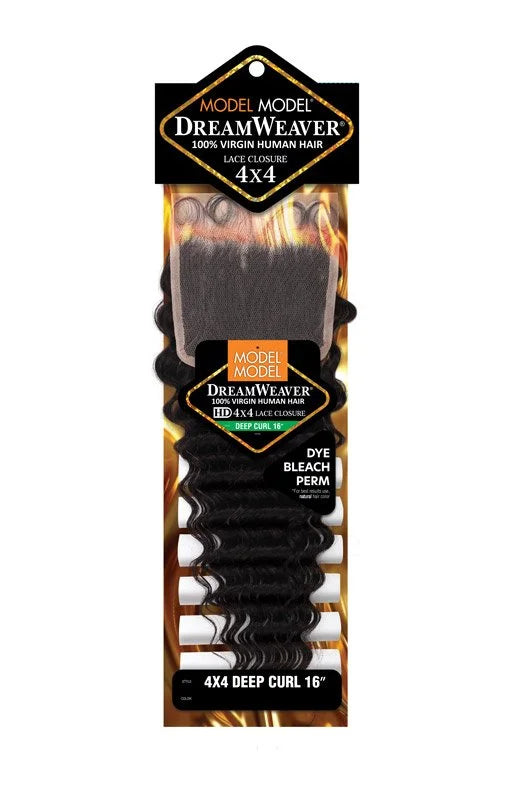 MODEL MODEL DREAM WEAVER 4X4 LACE CLOSURE DEEP CURL