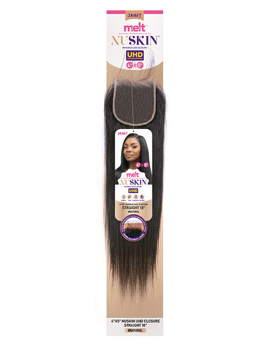 JANET COLLECTION 4"X5"NUSKIN UHD LACE CLOSURE. NATURAL