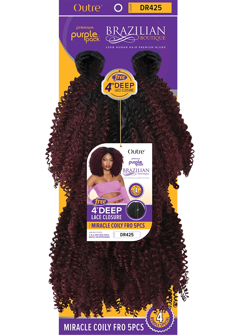 OUTRE PURPLE PACK BOUTIQUE- MIRACLE COILY FRO 5pcs