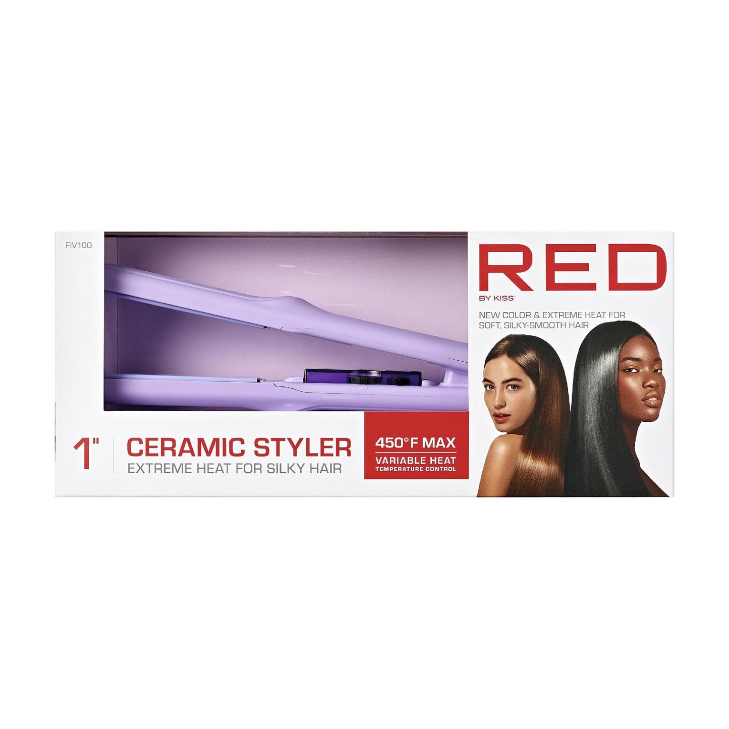 Red by Kiss ceramic styler color flat Iron 1"