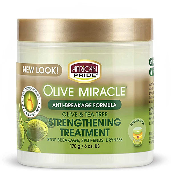 AFRICAN PRIDE OLIVE MIRACLE anti breakage strengthening treatment. 6 oz