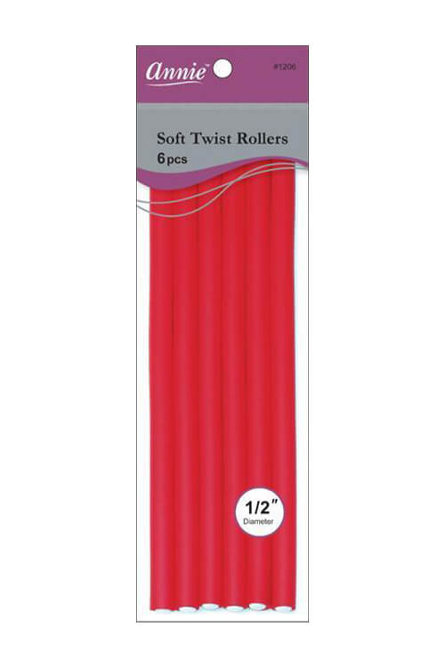 Annie Soft Twist Rollers 6pcs - 1/2in Dia