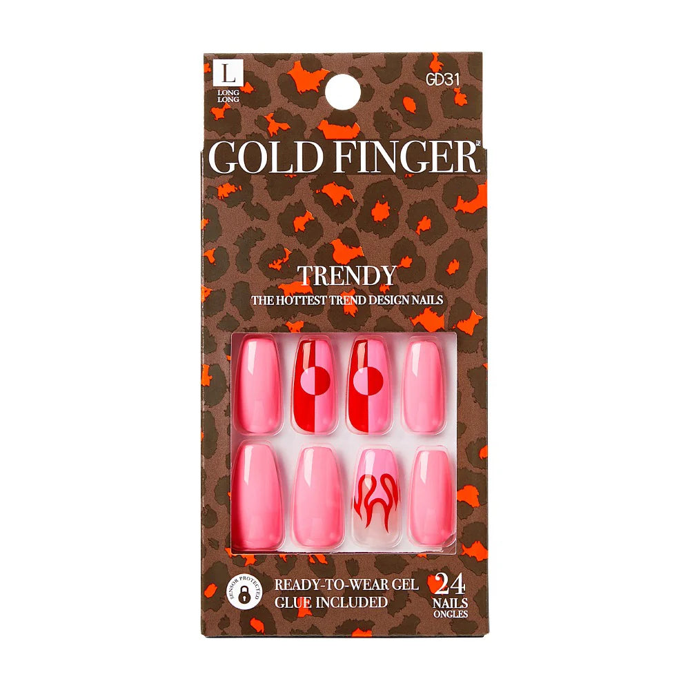 Gold finger Trendy nails. GD31