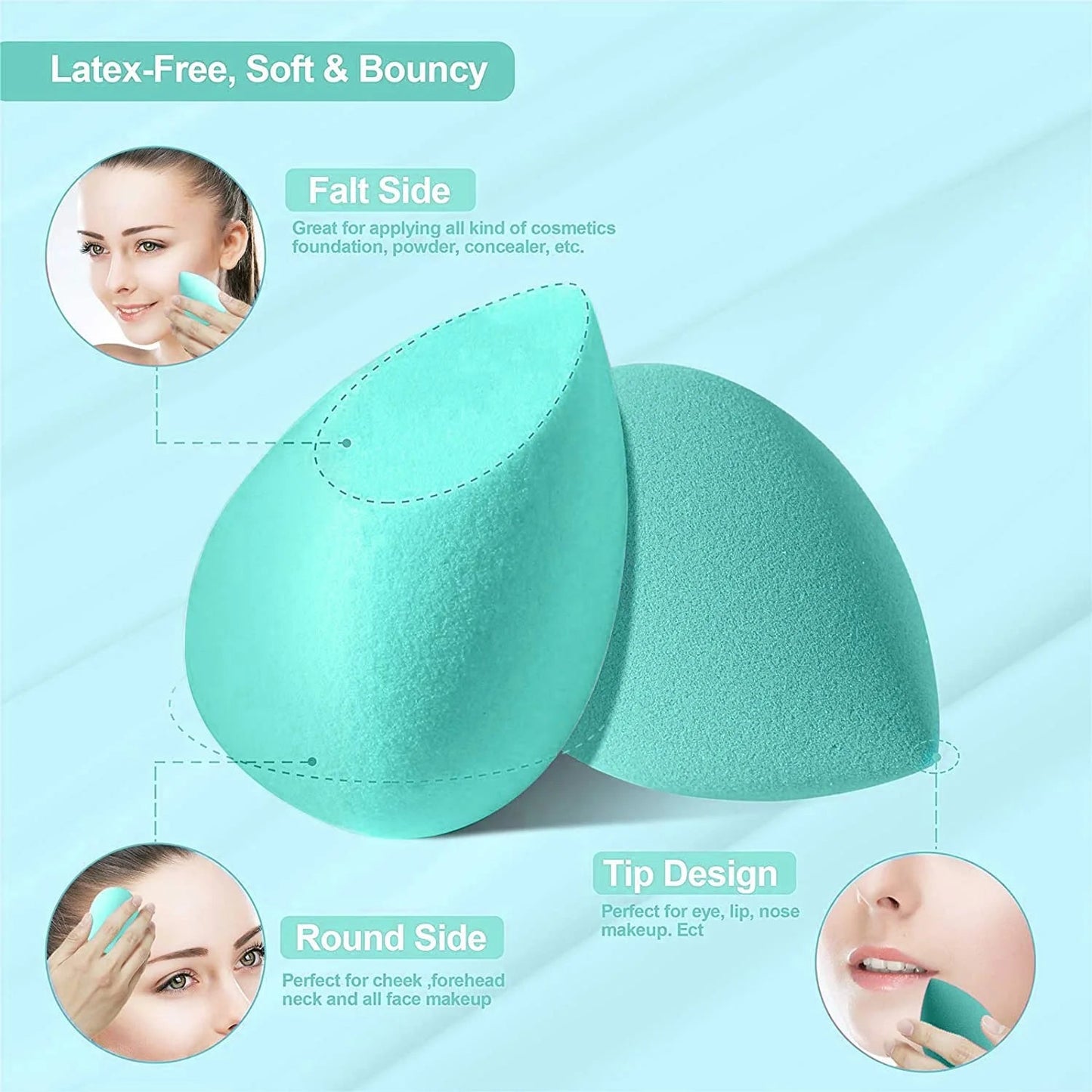 16Pcs Professional Makeup Brush with Makeup Sponge Set - 1 Kit