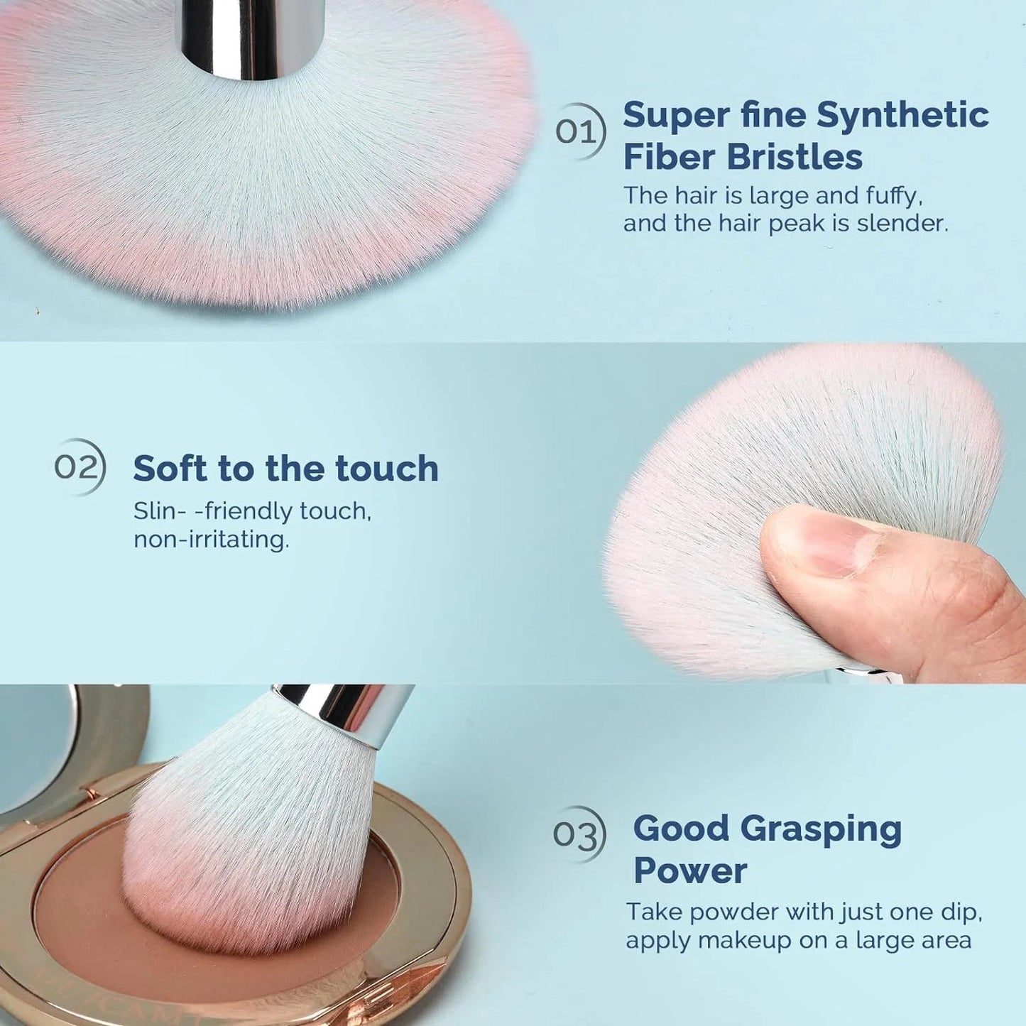 16Pcs Professional Makeup Brush with Makeup Sponge Set - 1 Kit