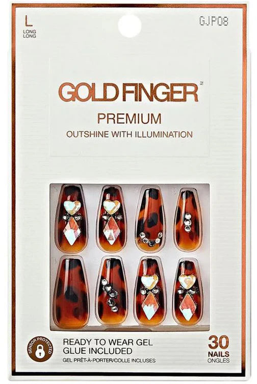 Gold finger premium nails. 30 nails. GJP08
