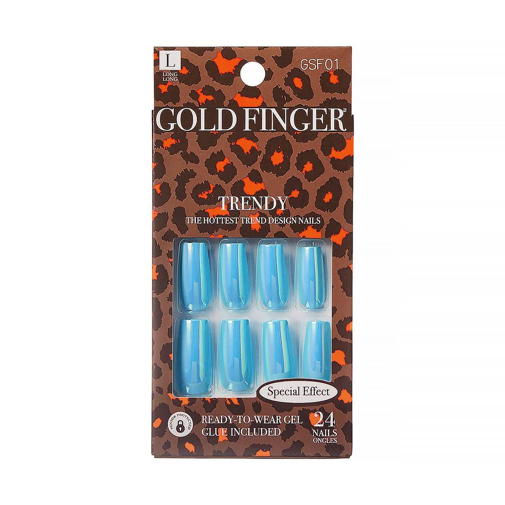 Gold finger trendy nails. GSF01