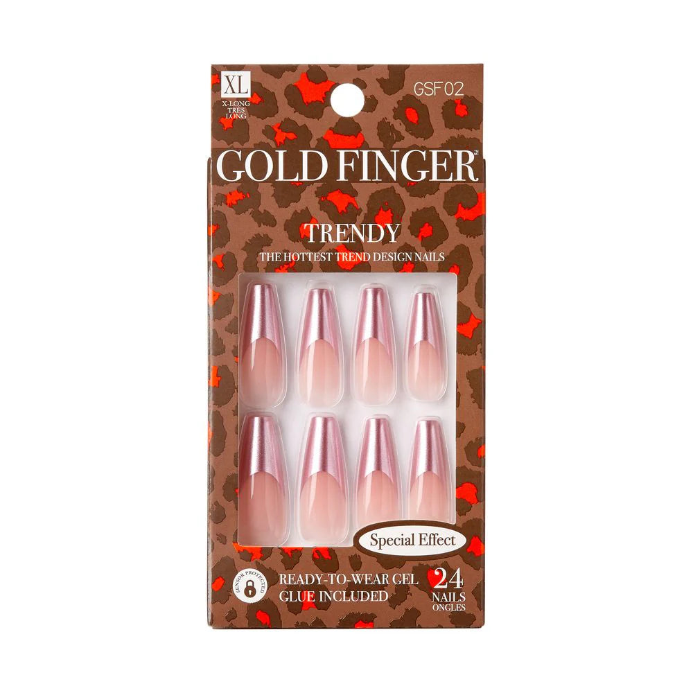 Gold finger trendy nails. GSF02