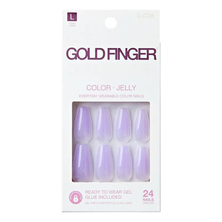 Gold finger color jelly nails. 24 nails. GJC06