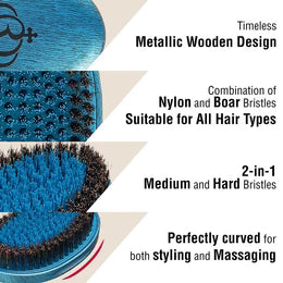 Red by kiss mixed boar brush. Blue. BR12