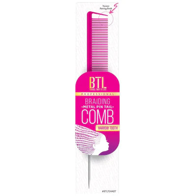 BTL Professional Braiding Metal Pin tail Narrow Tooth Comb