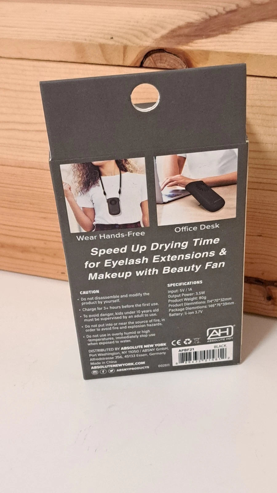 Absolute hot hand free beauty fan. black
