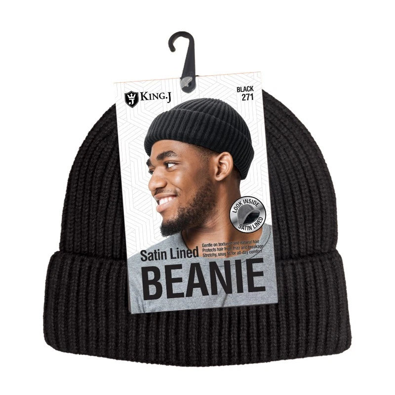 KING.J SATIN LINED BEANIE