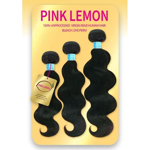 Pink Lemon Virgin Human Hair Weave 3 Bundles Body wave