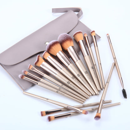 15PCS Champagne Gold Professional Makeup Brush Set