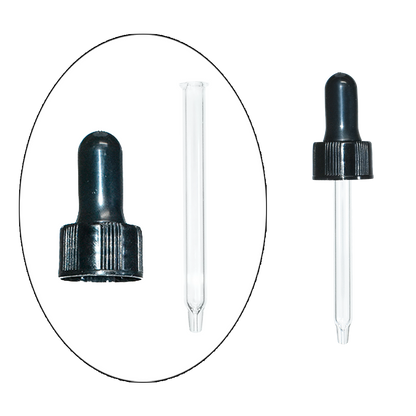 1 oz. Amber Boston Round with Black Nitrile Glass Dropper (20/400) (V23) (V5)