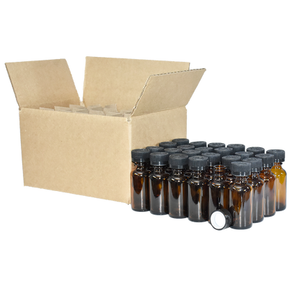 1 oz. Amber Boston Round with Black Child-Resistant Cap (20/400) (V23) (V6)