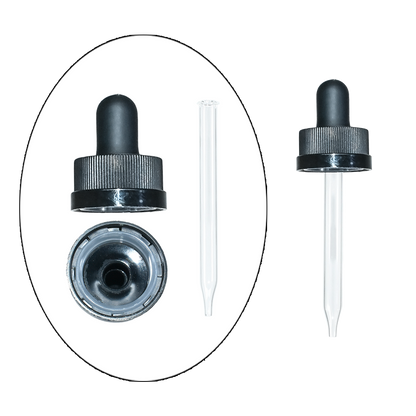 1 oz. Amber Boston Round with Black Child-Resistant Dropper (20/400) (V23) (V8)