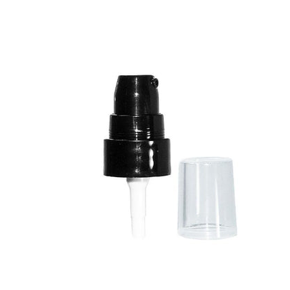 1 oz. Amber Boston Round with Black Cream Pump (20/400) (V7) (V15)