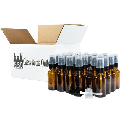 1 oz. Amber Boston Round with Black Cream Pump (20/400) (V7) (V15)