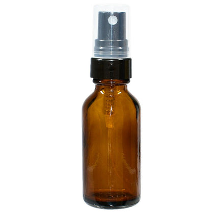 1 oz. Amber Boston Round with Black Fine-Mist Sprayer (Smooth) (.16 ml Per Spray) (20/400) (V5) (V20)