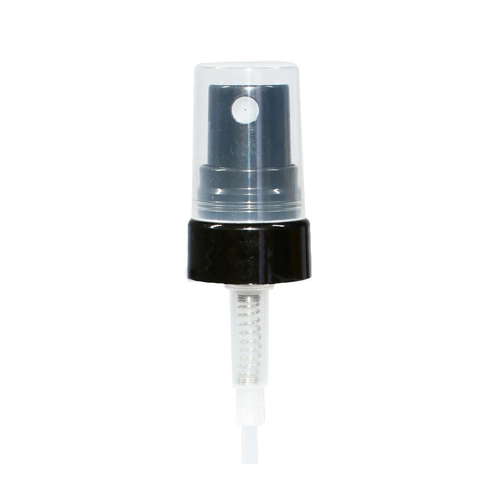 1 oz. Amber Boston Round with Black Fine-Mist Sprayer (Smooth) (.16 ml Per Spray) (20/400) (V5) (V20)