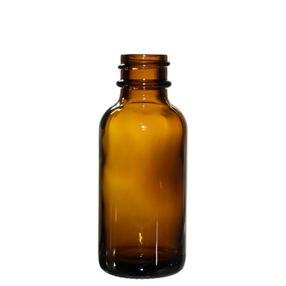 1 oz. Amber Boston Round with Black Fine-Mist Sprayer (Smooth) (.16 ml Per Spray) (20/400) (V7) (V20)