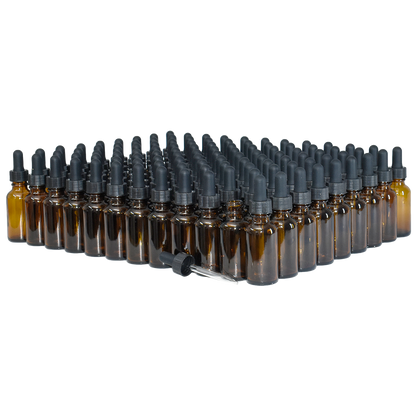 1 oz. Amber Boston Round with Black Glass Dropper (20/400) (V23) (V23)
