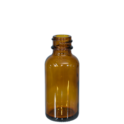 1 oz. Amber Boston Round with Black Graduated Nitrile Glass Dropper (20/400) (V23) (V5)