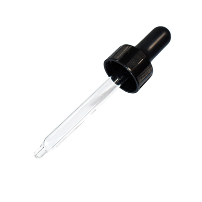 1 oz. Amber Boston Round with Black Nitrile Glass Dropper (20/400) (V23) (V12)