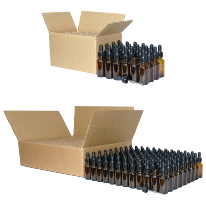 1 oz. Amber Boston Round with Black Nitrile Glass Dropper (20/400) (V23) (V5)