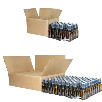 1 oz. Amber Boston Round with Black Treatment Pump (20/400) (V23) (V20)