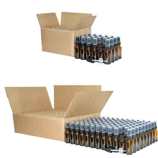 1 oz. Amber Boston Round with Black Treatment Pump (20/400) (V23) (V20)