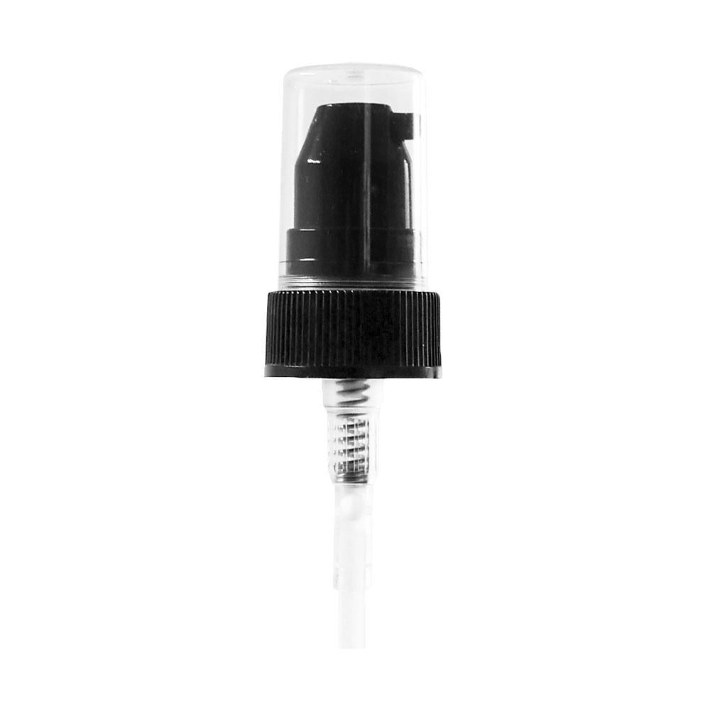 1 oz. Amber Boston Round with Black Treatment Pump (20/400) (V5) (V20)