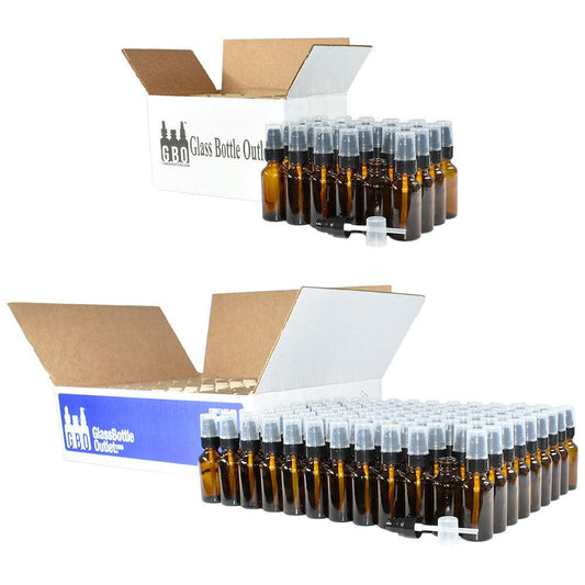 1 oz. Amber Boston Round with Black Treatment Pump (20/400) (V8) (V15)
