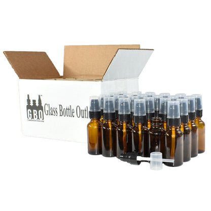 1 oz. Amber Boston Round with Black Treatment Pump (20/400) (V8) (V15)