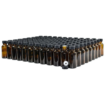 1 oz. Amber Boston Round with Reducer and Black Cap (20/400) (V5) (V6)