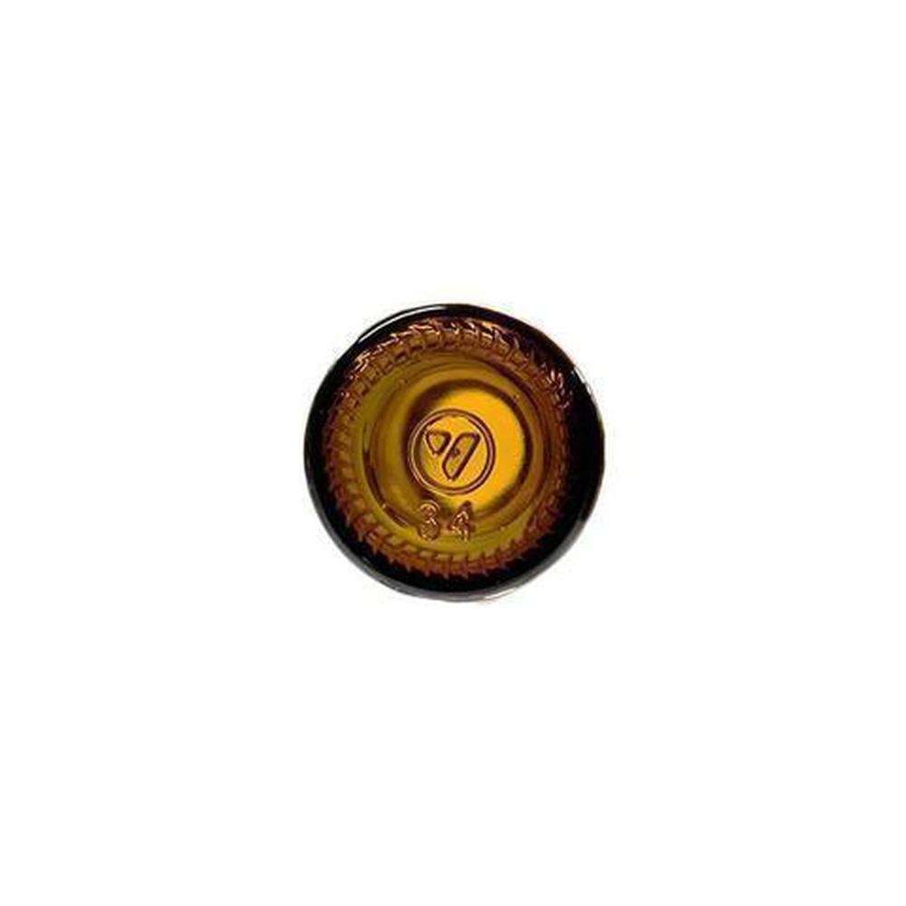 1 oz. Amber Boston Round with Reducer and White Cap (20/400) (V5) (V6)