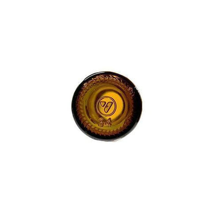1 oz. Amber Boston Round with Reducer and White Cap (20/400) (V5) (V6)