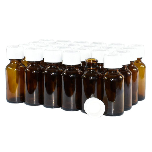 1 oz. Amber Boston Round with White Child-Resistant Cap (20/400) (V7) (V1)