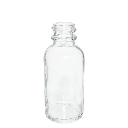 1 oz. Clear Boston Round with Black Glass Dropper (20/400) (V23) (V20)
